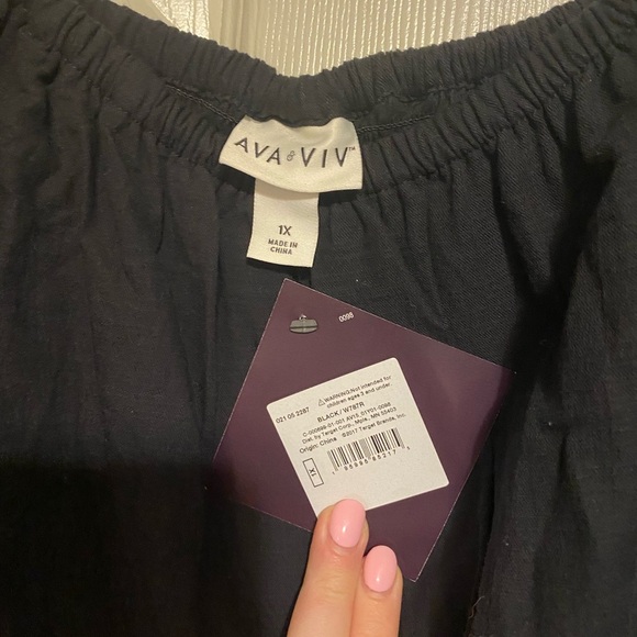 Ava & Viv Off Shoulder Ruffle Blouse - Black - Picture 3 of 3